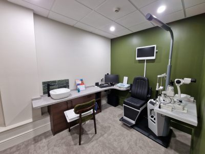 interior painting with green paint scaled