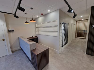 shop interior painted by mc painters in cheshire with modern lighting scaled