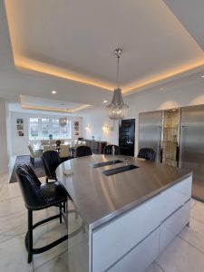 white painted walls of a contemporary kitchen painted by mc painters rotated