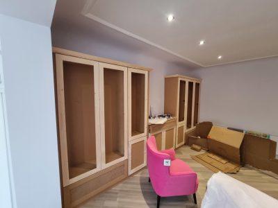 wooden wardrobes prepped for painting by mc painters